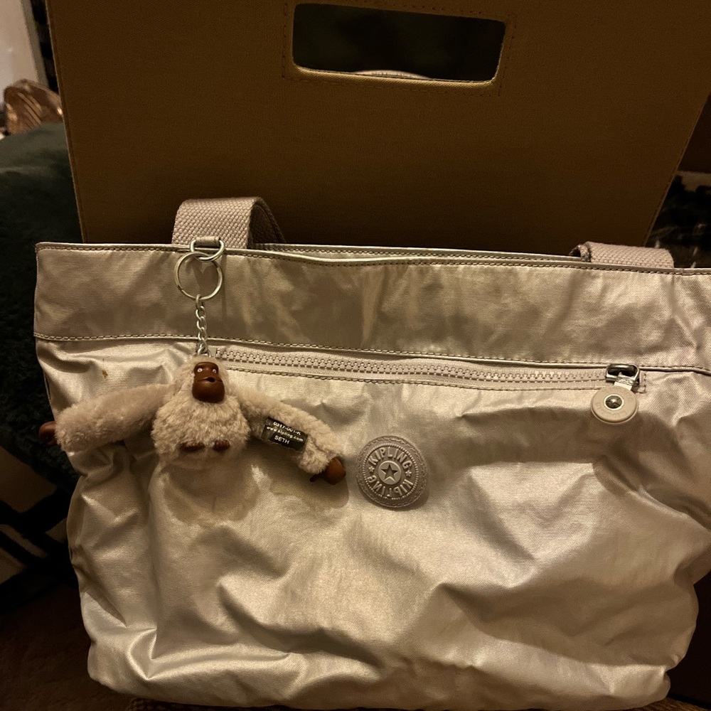 Kipling Women's Metallic Silver Shoulder Bag